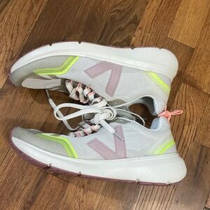Veja White and Pink Athletic Shoes